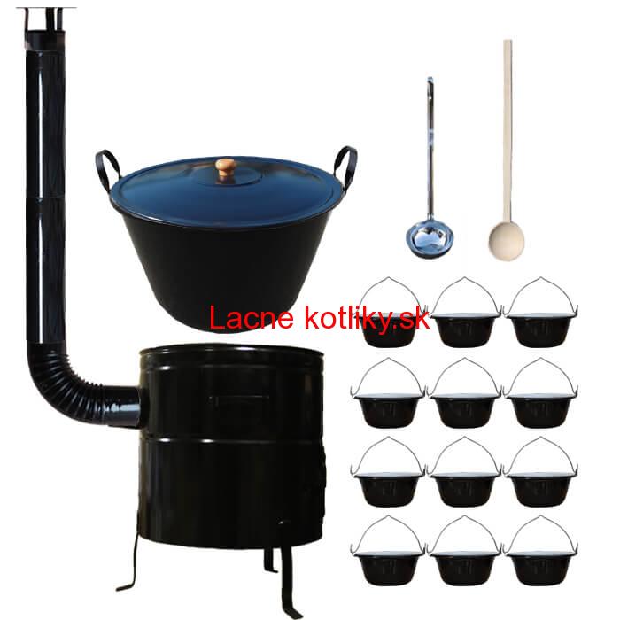 Smaltovaný kotol 50 L + servírovacie kotlíky (12 ks) BIG PARTY
