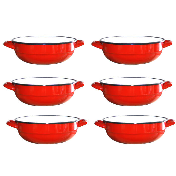 Súprava smaltovaných selských misiek 16 cm 6 ks