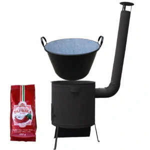 Zabíjačkový smaltovaný kotol 100 L, žiaruvzdorná kotlina 60 PLUS 600 4 MM + sladká paprika GURMÁN 250 g