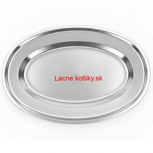 Nerezový oválny podnos (45,5cm) – Odolná servírovacia tácka na mäso aj koláče