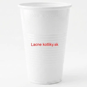 Jednorazový plastový biely pohár na studený nápoj 300 ml – 12 ks