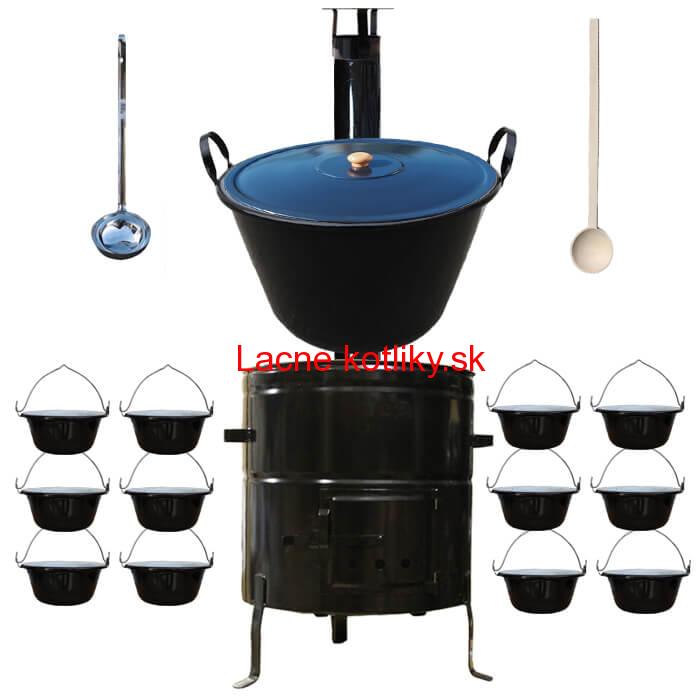 Smaltovaný kotol 50 L + servírovacie kotlíky (12 ks) BIG PARTY