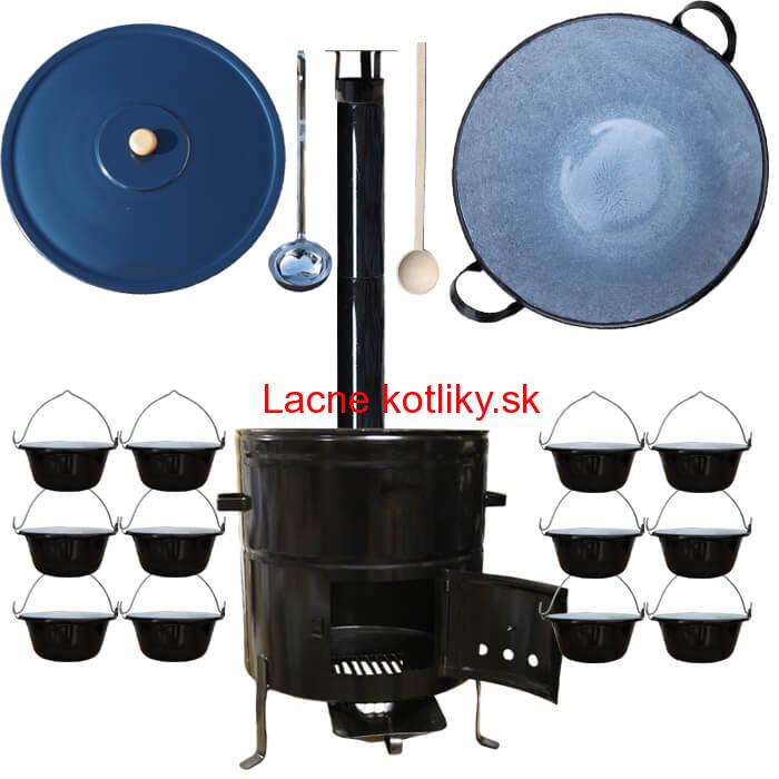 Smaltovaný kotol 50 L + servírovacie kotlíky (12 ks) BIG PARTY