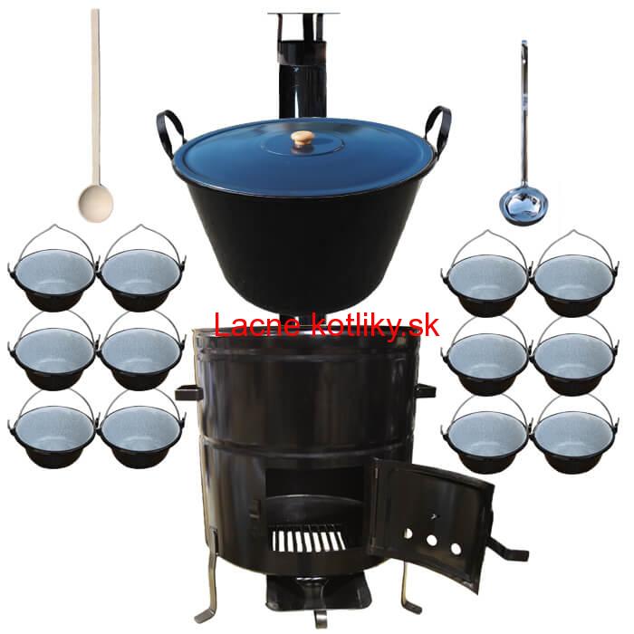 Smaltovaný kotol 50 L + servírovacie kotlíky (12 ks) BIG PARTY